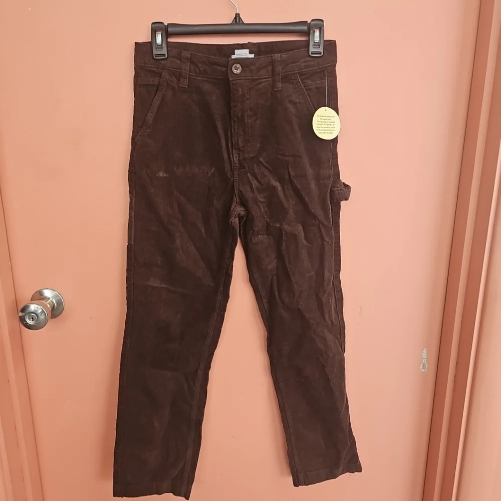 NWT Colorful Planet Boys Size L(10/12) Brown Corduroy Pants 100% Cotton